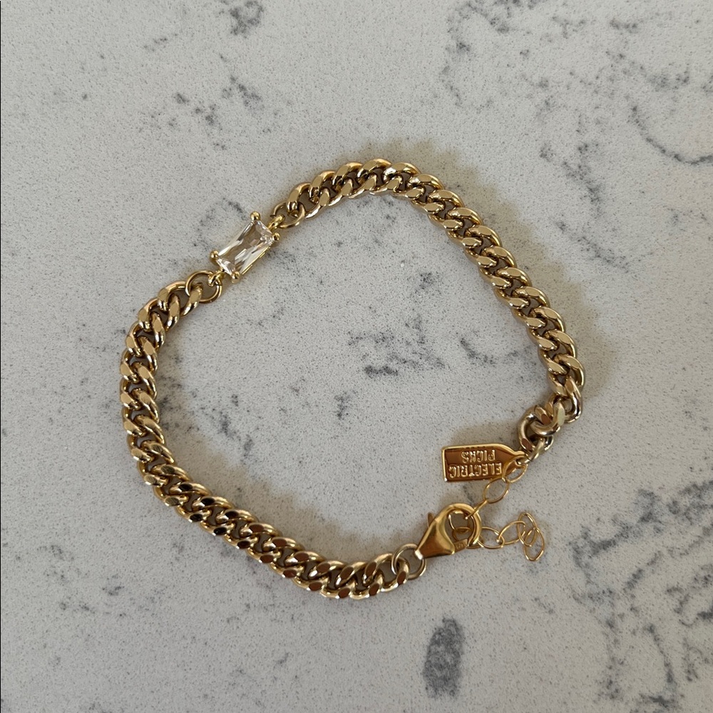 Electric picks gold chain bracelet
